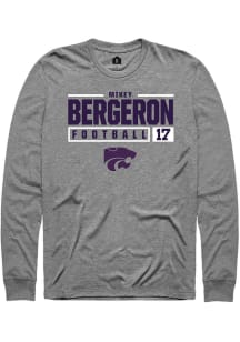 Mikey Bergeron  K-State Wildcats Graphite Rally NIL Stacked Box Long Sleeve T Shirt