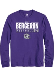 Mikey Bergeron  K-State Wildcats Purple Rally NIL Stacked Box Long Sleeve T Shirt