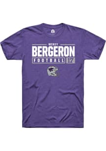 Mikey Bergeron  K-State Wildcats Purple Rally NIL Stacked Box Short Sleeve T Shirt