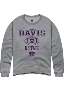 Ryan Davis Rally Mens Graphite K-State Wildcats NIL Sport Icon Crew Sweatshirt