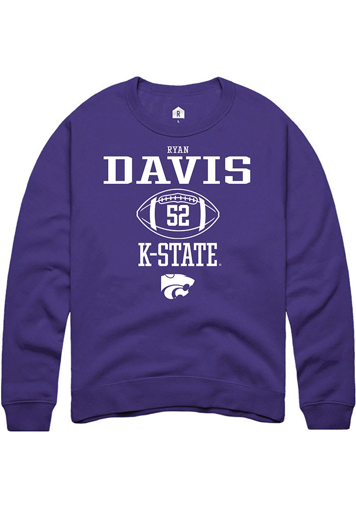 Ryan Davis Rally K-State Wildcats Mens Purple NIL Sport Icon Long Sleeve Crew Sweatshirt