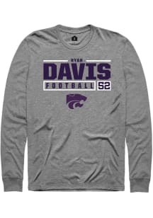 Ryan Davis Rally Mens Graphite K-State Wildcats NIL Stacked Box Tee