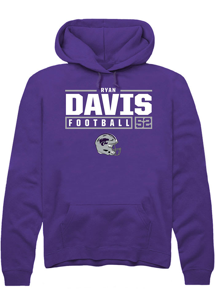 Ryan Davis Rally K-State Wildcats Mens Purple NIL Stacked Box Long Sleeve Hoodie