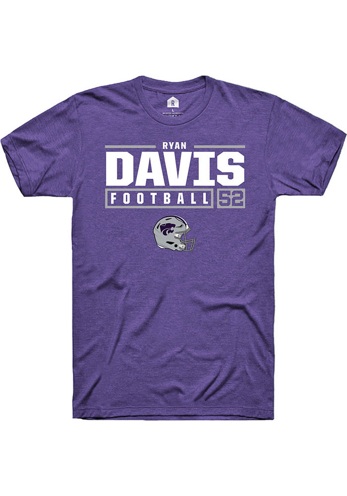 Ryan Davis K-State Wildcats Purple Rally NIL Stacked Box Short Sleeve T Shirt