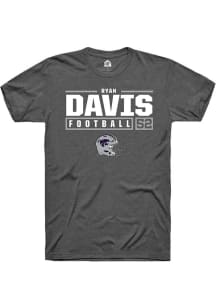 Ryan Davis Dark Grey K-State Wildcats NIL Stacked Box Short Sleeve T Shirt