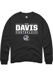 Ryan Davis Rally Mens Black K-State Wildcats NIL Stacked Box Crew Sweatshirt