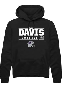 Ryan Davis Rally Mens Black K-State Wildcats NIL Stacked Box Hooded Sweatshirt