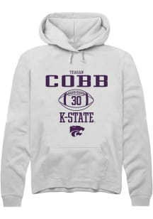 Teagan Cobb Rally Mens White K-State Wildcats NIL Sport Icon Hooded Sweatshirt