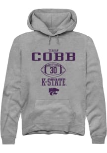 Teagan Cobb Rally Mens Graphite K-State Wildcats NIL Sport Icon Hooded Sweatshirt