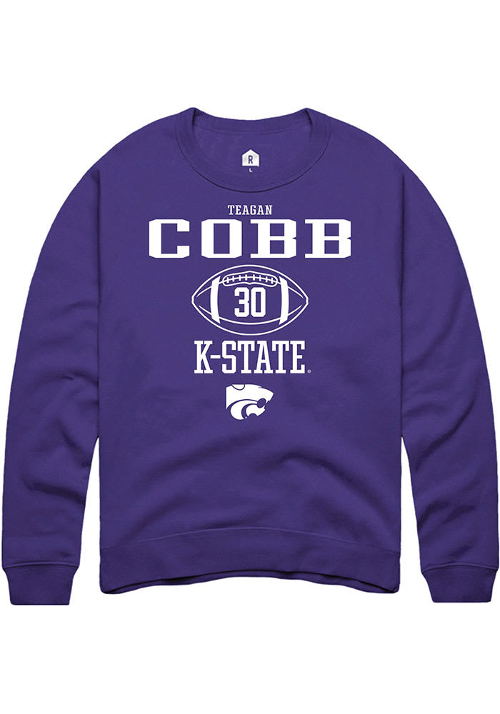 Teagan Cobb Rally K-State Wildcats Mens Purple NIL Sport Icon Long Sleeve Crew Sweatshirt