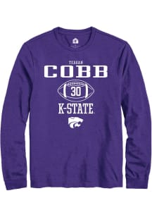 Teagan Cobb Rally Mens Purple K-State Wildcats NIL Sport Icon Tee