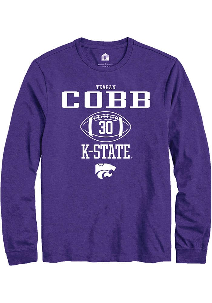 Teagan Cobb K-State Wildcats Purple Rally NIL Sport Icon Long Sleeve T Shirt