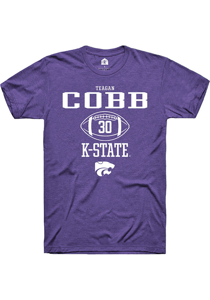 Teagan Cobb K-State Wildcats Purple Rally NIL Sport Icon Short Sleeve T Shirt