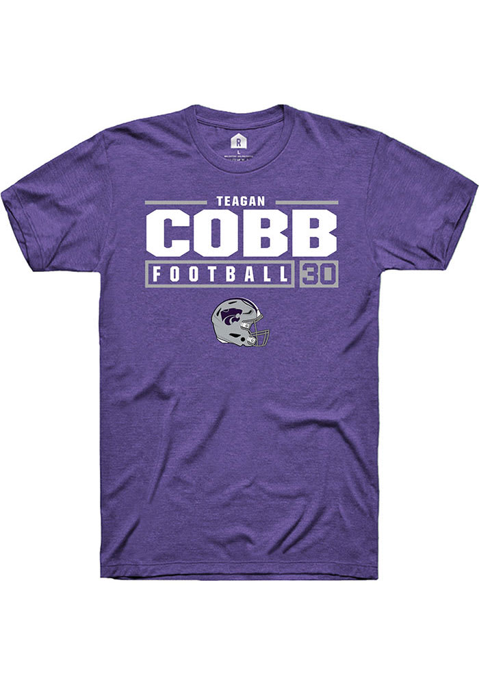 Teagan Cobb K-State Wildcats Purple Rally NIL Stacked Box Short Sleeve T Shirt