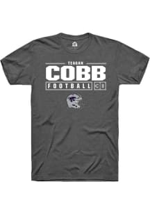 Teagan Cobb Dark Grey K-State Wildcats NIL Stacked Box Short Sleeve T Shirt