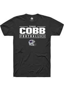 Teagan Cobb Black K-State Wildcats NIL Stacked Box Short Sleeve T Shirt