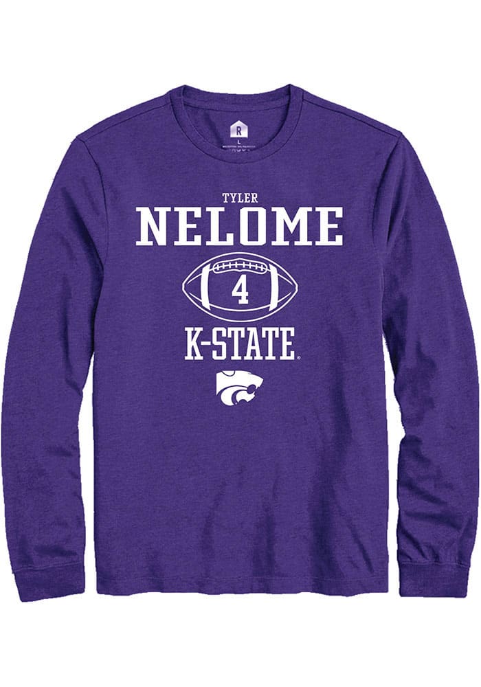 Tyler Nelome K-State Wildcats Purple Rally NIL Sport Icon Long Sleeve T Shirt