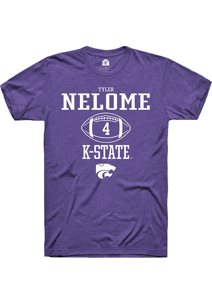 Tyler Nelome K-State Wildcats Purple Rally NIL Sport Icon Short Sleeve T Shirt