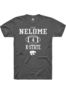 Tyler Nelome Dark Grey K-State Wildcats NIL Sport Icon Short Sleeve T Shirt