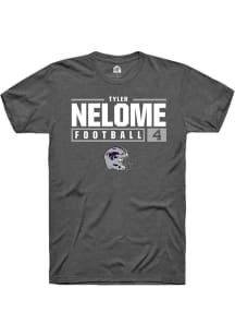 Tyler Nelome Dark Grey K-State Wildcats NIL Stacked Box Short Sleeve T Shirt