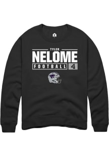 Tyler Nelome Rally Mens Black K-State Wildcats NIL Stacked Box Crew Sweatshirt