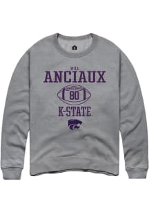 Will Anciaux Rally Mens Graphite K-State Wildcats NIL Sport Icon Crew Sweatshirt