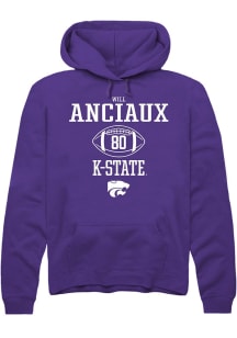 Will Anciaux Rally Mens Purple K-State Wildcats NIL Sport Icon Hooded Sweatshirt