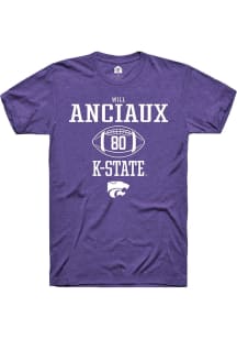 Will Anciaux Purple K-State Wildcats NIL Sport Icon Short Sleeve T Shirt