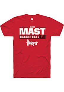 Rienk Mast  Nebraska Cornhuskers Red Rally NIL Stacked Box Short Sleeve T Shirt