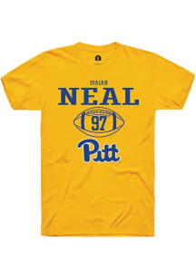 Isaiah Neal Gold Pitt Panthers NIL Sport Icon Short Sleeve T Shirt