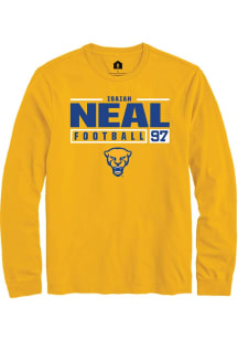 Isaiah Neal Rally Mens Gold Pitt Panthers NIL Stacked Box Tee