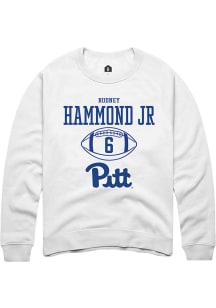 Rodney Hammond Jr. Rally Mens White Pitt Panthers NIL Sport Icon Design Crew Sweatshirt