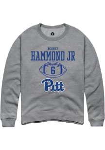 Rodney Hammond Jr. Rally Mens Graphite Pitt Panthers NIL Sport Icon Design Crew Sweatshirt