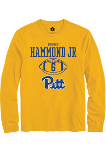 Rodney Hammond Jr. Rally Mens Gold Pitt Panthers NIL Sport Icon Tee