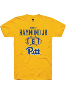 Rodney Hammond Jr. Gold Pitt Panthers NIL Sport Icon Short Sleeve T Shirt