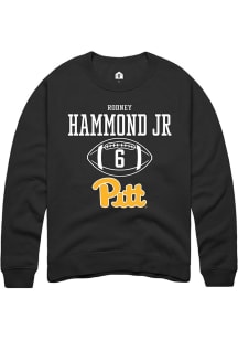 Rodney Hammond Jr. Rally Mens Black Pitt Panthers NIL Sport Icon Design Crew Sweatshirt