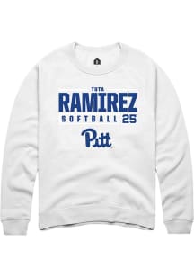 Tuta Ramirez Rally Mens White Pitt Panthers NIL Stacked Box Crew Sweatshirt