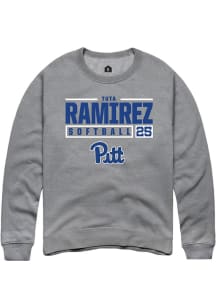 Tuta Ramirez Rally Mens Graphite Pitt Panthers NIL Stacked Box Crew Sweatshirt