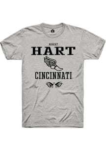 Robert Hart  Cincinnati Bearcats Ash Rally NIL Sport Icon Short Sleeve T Shirt