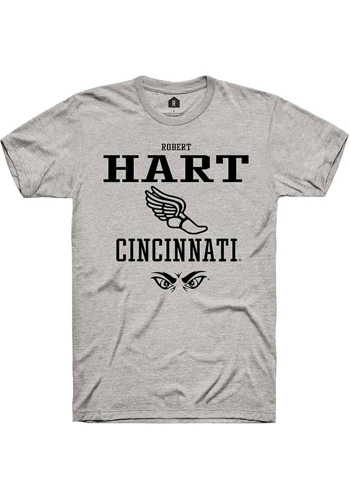 Robert Hart Cincinnati Bearcats Grey Rally NIL Sport Icon Short Sleeve T Shirt