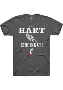 Robert Hart  Cincinnati Bearcats Dark Grey Rally NIL Sport Icon Short Sleeve T Shirt