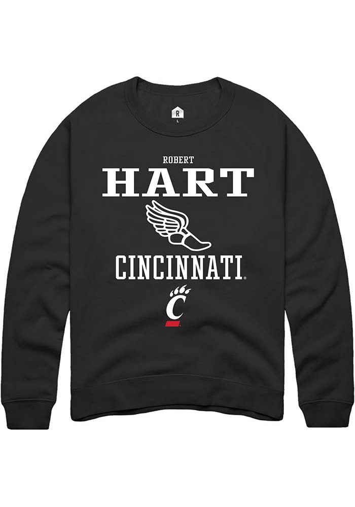 Robert Hart Rally Cincinnati Bearcats Mens Black NIL Sport Icon Long Sleeve Crew Sweatshirt