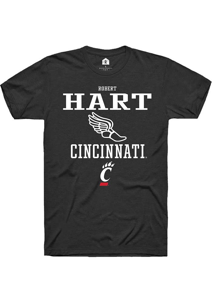 Robert Hart Cincinnati Bearcats Black Rally NIL Sport Icon Short Sleeve T Shirt