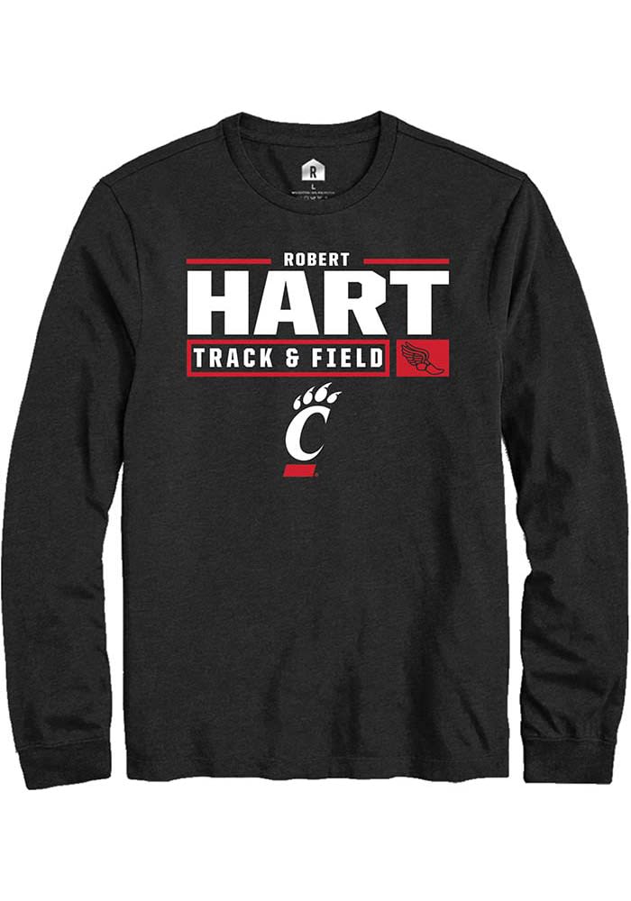 Robert Hart Cincinnati Bearcats Rally NIL Stacked Box Long Sleeve T Shirt