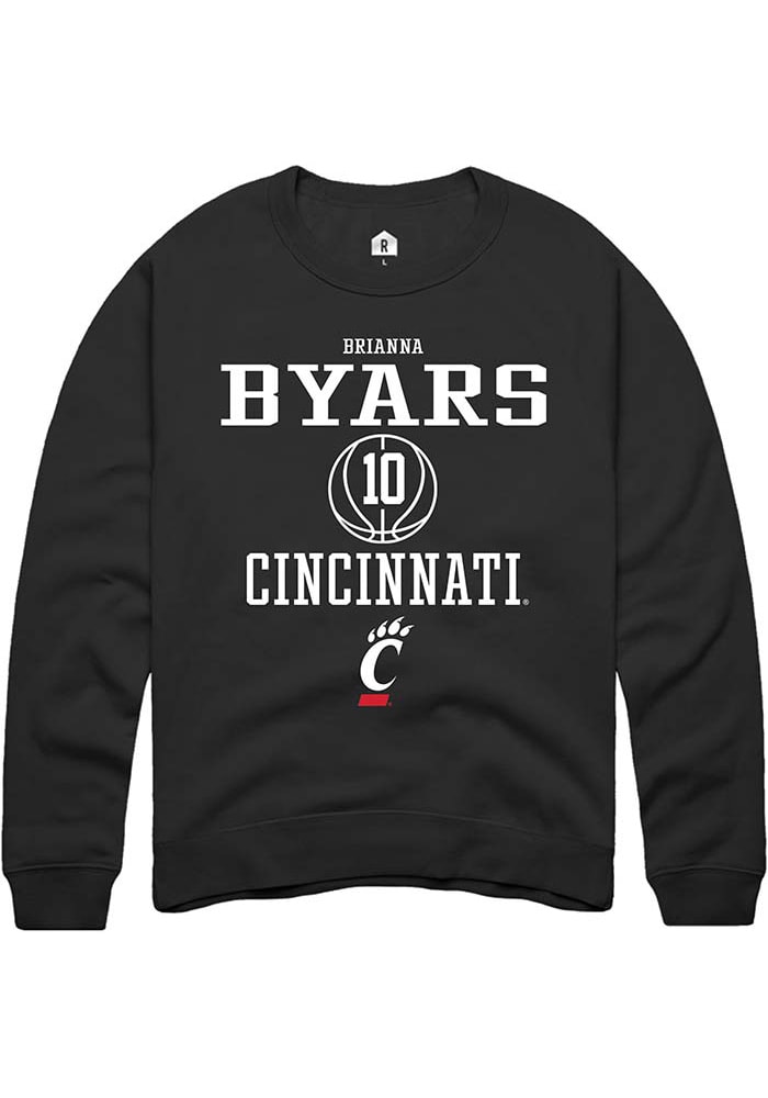 Brianna Byars Rally Cincinnati Bearcats Mens Black NIL Sport Icon Long Sleeve Crew Sweatshirt