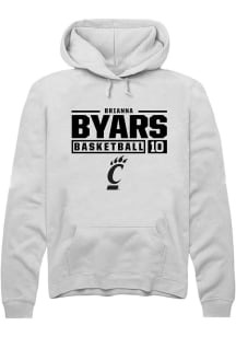 Brianna Byars  Rally Cincinnati Bearcats Mens White NIL Stacked Box Long Sleeve Hoodie