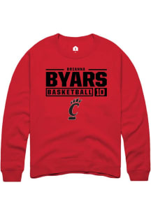 Brianna Byars  Rally Cincinnati Bearcats Mens Red NIL Stacked Box Long Sleeve Crew Sweatshirt