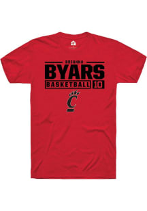 Brianna Byars Red Cincinnati Bearcats NIL Stacked Box Short Sleeve T Shirt