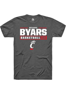 Brianna Byars  Cincinnati Bearcats Dark Grey Rally NIL Stacked Box Short Sleeve T Shirt
