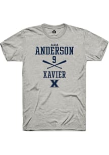 Aedan Anderson  Xavier Musketeers Ash Rally NIL Sport Icon Short Sleeve T Shirt